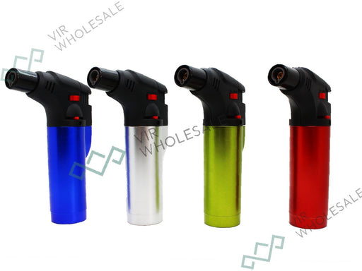 Flamejack Lighter Turbo Let Flame Big - 20 Pack - 4 Assorted Metallic Designs - VIR Wholesale