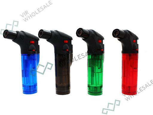 Flamejack Lighter Turbo Let Flame Big Translucent - 4 Pack - VIR Wholesale