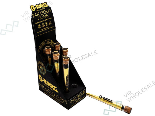 G - ROLLZ 24K Gold Cone - 12 Tubes Per Pack - 2 Cones Per Tube - VIR Wholesale