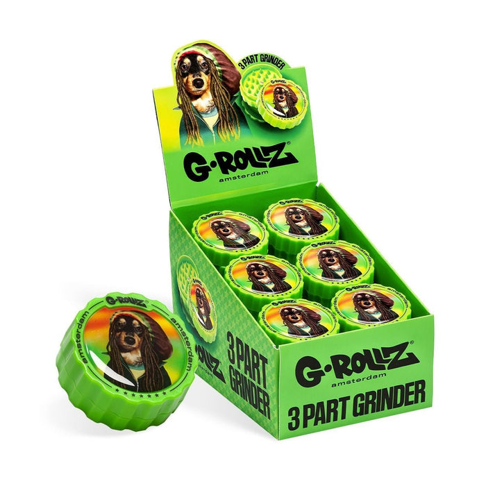 G-Rollz 3-Part Grinder 53mm Pets Rock ‘Reggae’ (18pcs Display) - VIR Wholesale