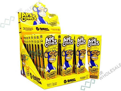 G - ROLLZ Ape Cones - 24 Per Box - 3 Cones Per Pack - Pop Activated Flavoured Filter - Banana Cloud - VIR Wholesale