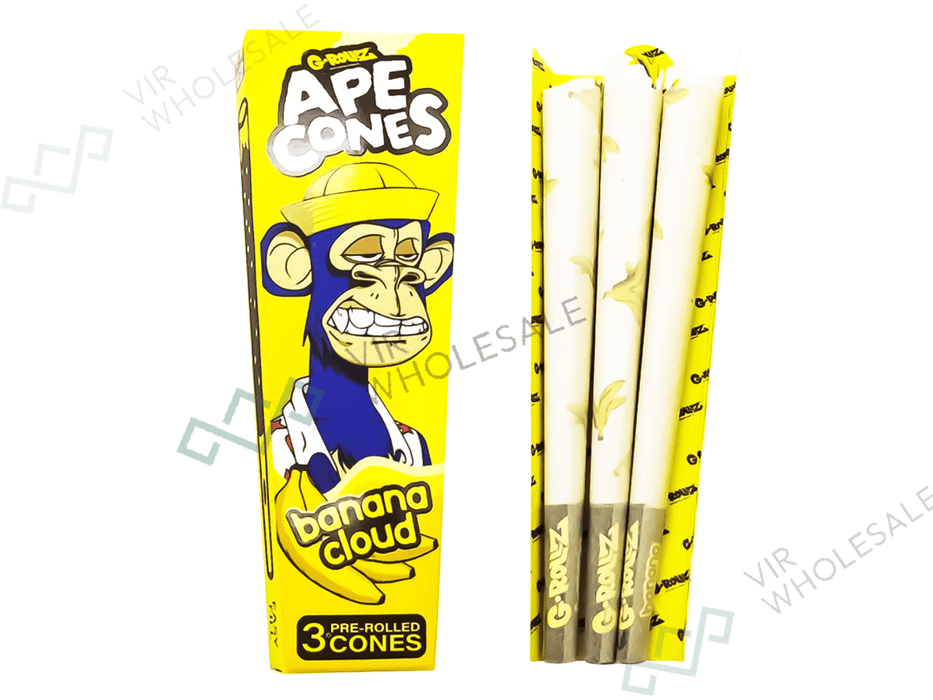 G - ROLLZ Ape Cones - 24 Per Box - 3 Cones Per Pack - Pop Activated Flavoured Filter - Banana Cloud - VIR Wholesale