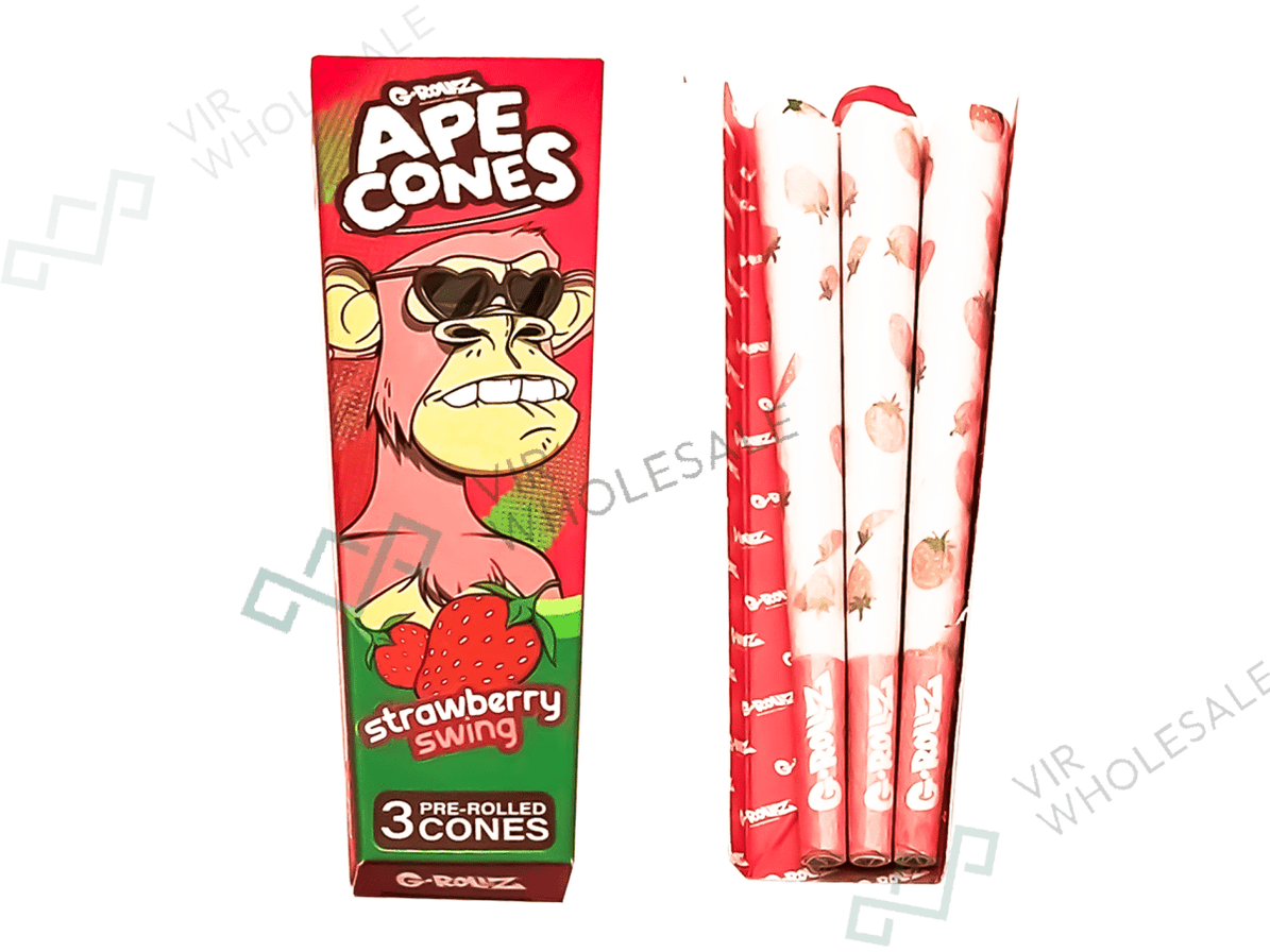 G-ROLLZ Ape Cones - 24 Per Box - 3 Cones Per Pack - Pop Activated Flav ...