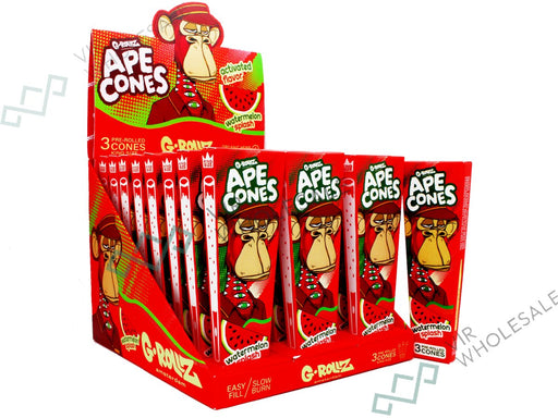 G - ROLLZ Ape Cones - 24 Per Box - 3 Cones Per Pack - Pop Activated Flavoured Filter - Watermelon Splash - VIR Wholesale