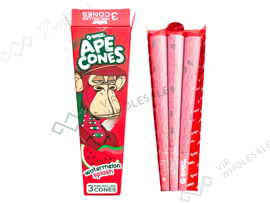 G - ROLLZ Ape Cones - 24 Per Box - 3 Cones Per Pack - Pop Activated Flavoured Filter - Watermelon Splash - VIR Wholesale