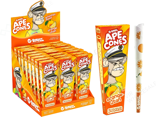 G - Rollz | Ape Cones "Orange - utan" - 3 Pop Cones (24 Pack Display) - VIR Wholesale