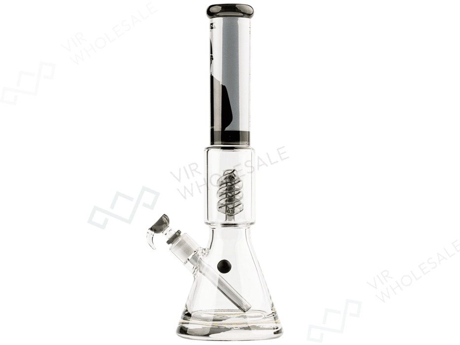G - Rollz | Banksy’s Graffiti ‘Rude Copper’ – Spiral Percolator Beaker Bong – Black - VIR Wholesale