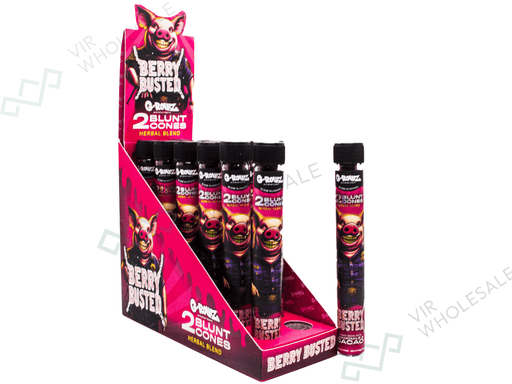 G - ROLLZ Blunt Cones - 12 Tubes Per Pack - 2 Cones Per Tube (Chamomile +Yerba Mate+Cacao) - Berry Busted - VIR Wholesale