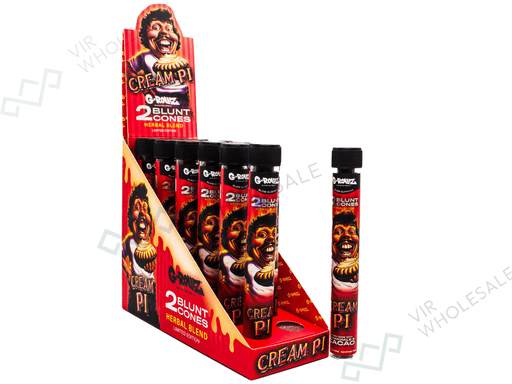 G - ROLLZ Blunt Cones - 12 Tubes Per Pack - 2 Cones Per Tube (Chamomile +Yerba Mate+Cacao) - Cream Pi - VIR Wholesale