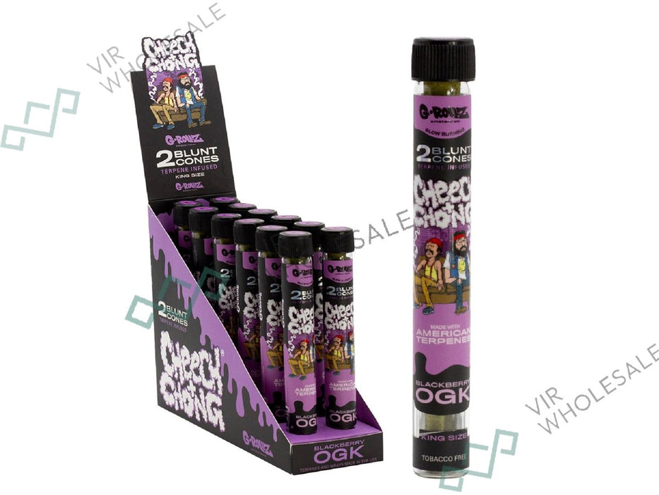 G-ROLLZ Blunt Cones (Cheech & Chong) - 12 Tubes Per Box - 2 Cones Per VIR Wholesale G-ROLLZ Blunt Cones (Cheech & Chong) - 12 Tubes Per Box - 2 Cones Per VIR Wholesale