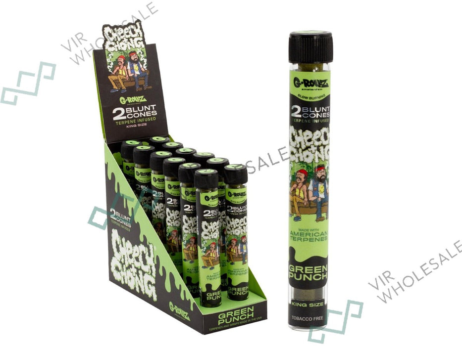 G - ROLLZ Blunt Cones (Cheech & Chong) - 12 Tubes Per Box - 2 Cones Per Tube - Green Punch - VIR Wholesale