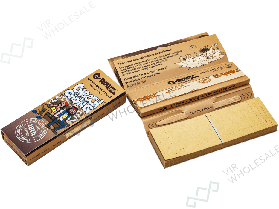 G - Rollz Cheech & Chong “In the Chair” 1¼ Size Papers + Tips – Full Display Box - VIR Wholesale