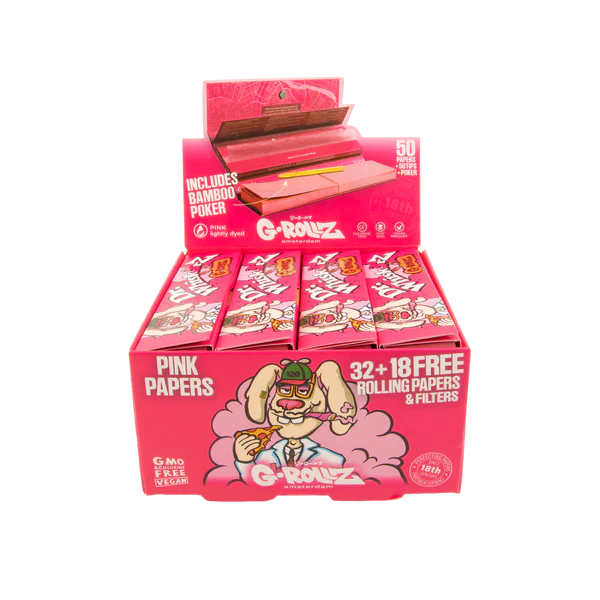 G-ROLLZ Cheech & Dr. Whisk3rz King Size Slim Papers + Tips (20 Per Box) - VIR Wholesale