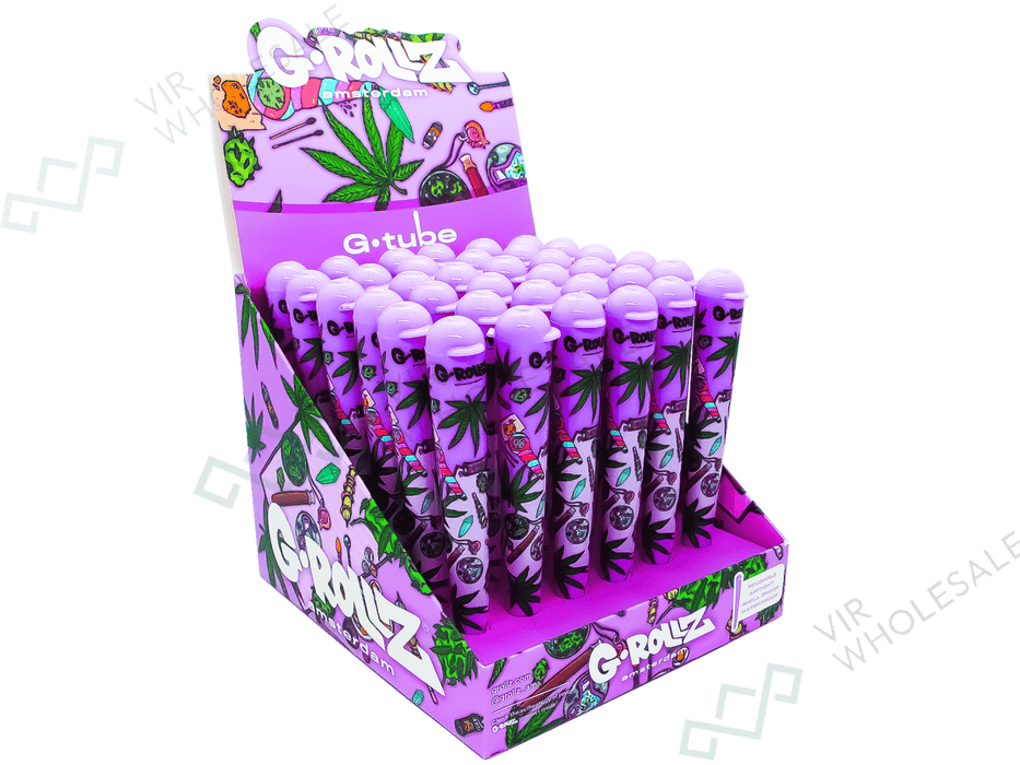 G - ROLLZ Cone Holders - Picnic Design Purple (36pcs) - VIR Wholesale