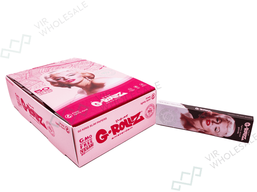 G - Rollz - Fabulous Face - King Size Slim Pink Papers + Tips - VIR Wholesale