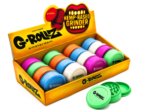 G - Rollz Hemp 3 - Part Grinder – Ø60mm Mix Colour (16pcs/Display) - VIR Wholesale