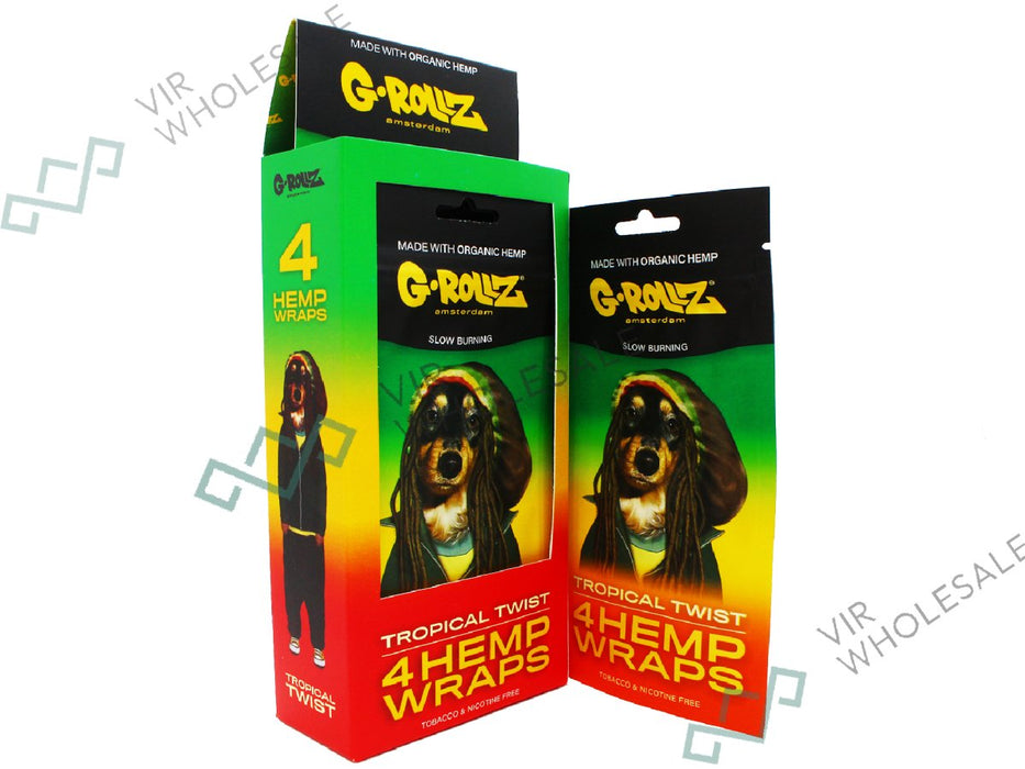 G - ROLLZ Hemp Wraps - 15 Per Box - 4 Per Pack - Tropical Twist - VIR Wholesale