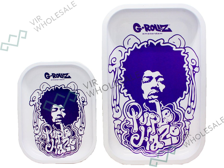 G - Rollz Medium Rolling Tray - Purple Haze Jimi Hendrix - VIR Wholesale