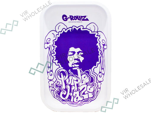 G - Rollz Medium Rolling Tray - Purple Haze Jimi Hendrix - VIR Wholesale