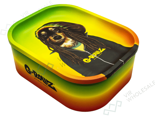 G - Rollz Medium Storage Box Tin with Tray Lid – 7 Unique Designs (17 x 13 x 7cm) (Sold Individually) - VIR Wholesale