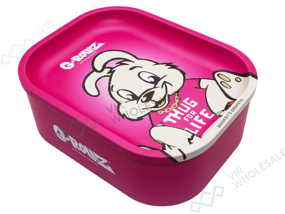 G - Rollz Medium Storage Box Tin with Tray Lid – 7 Unique Designs (17 x 13 x 7cm) (Sold Individually) - VIR Wholesale