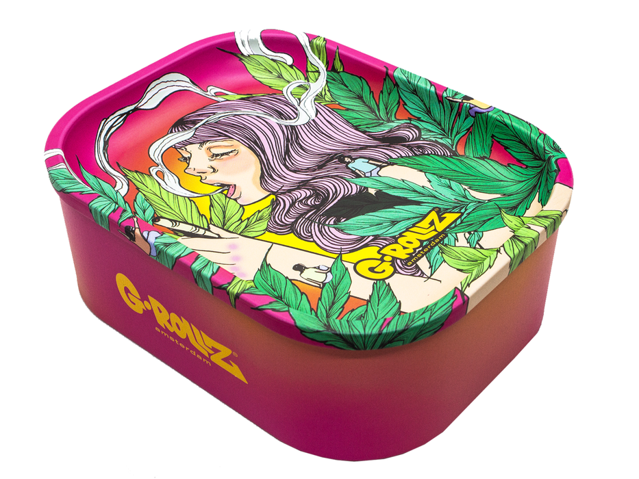 G - Rollz Medium Storage Box Tin with Tray Lid – 7 Unique Designs (17 x 13 x 7cm) (Sold Individually) - VIR Wholesale