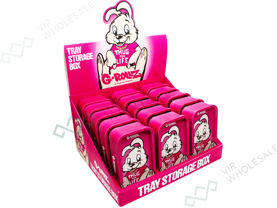 G - ROLLZ Mini Storage Box Tin with Tray Lid – 7 Unique Designs (12.3 x 7 x 3.2cm) - 15 Tins Per Box - VIR Wholesale