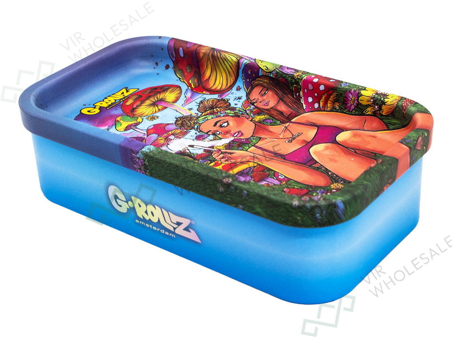 G - ROLLZ Mini Storage Box Tin with Tray Lid – 7 Unique Designs (12.3 x 7 x 3.2cm) - 15 Tins Per Box - VIR Wholesale