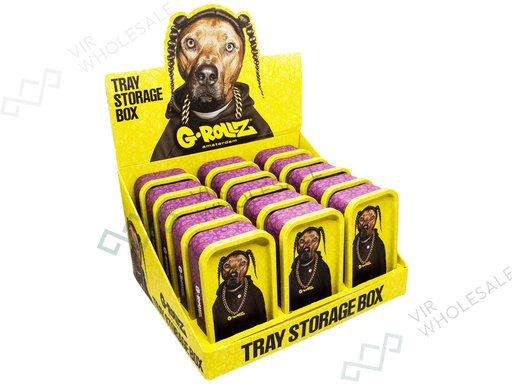 G - ROLLZ Mini Storage Box Tin with Tray Lid – 7 Unique Designs (12.3 x 7 x 3.2cm) - 15 Tins Per Box - VIR Wholesale