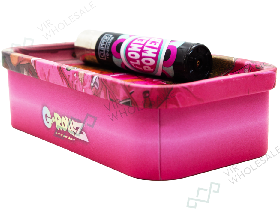 G - ROLLZ Mini Storage Box Tin with Tray Lid – 7 Unique Designs (12.3 x 7 x 3.2cm) - 15 Tins Per Box - VIR Wholesale