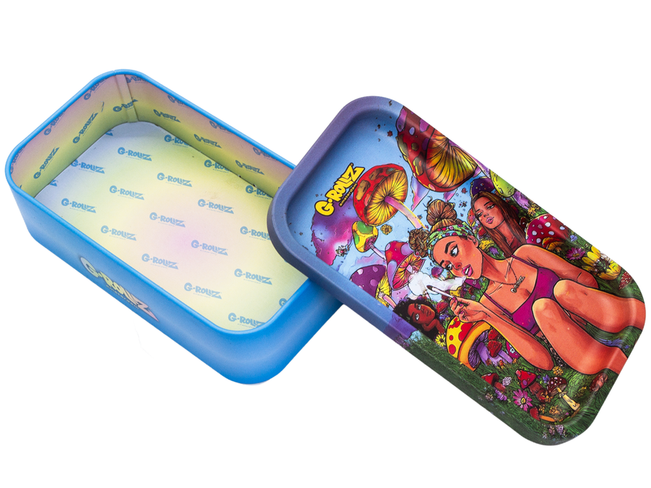 G - ROLLZ Mini Storage Box Tin with Tray Lid – 7 Unique Designs (12.3 x 7 x 3.2cm) - 15 Tins Per Box - VIR Wholesale