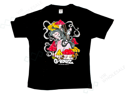 G - Rollz Mushroom Lady Black T-Shirt – XS, S, M, L, XL, XXL - VIR Wholesale