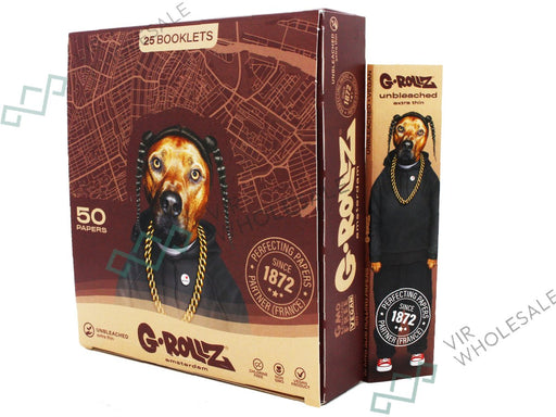 G - Rollz | Pets Rock 'Rap' Unbleached - 50 KS Slim Papers - VIR Wholesale