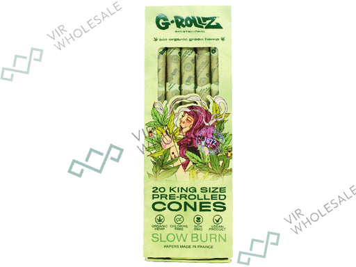 G - ROLLZ Pre Rolled Cones 20 Pack - Bio Organic Green Hemp - VIR Wholesale