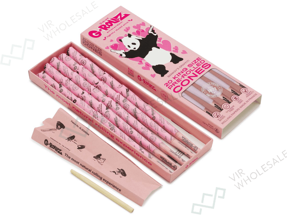 G - ROLLZ Pre Rolled Cones 20 Pack – Panda Gunnin’ Pink - VIR Wholesale