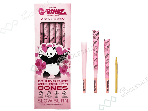 G - ROLLZ Pre Rolled Cones 20 Pack – Panda Gunnin’ Pink - VIR Wholesale