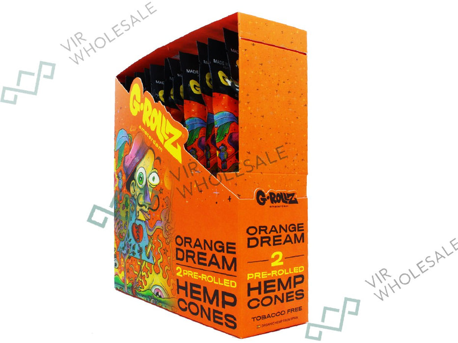 G - ROLLZ Pre - Rolled Hemp Cones - 12 Packs Per Box - 2 Cones Per Pack - Orange Dream - VIR Wholesale