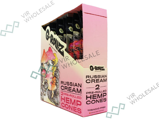 G - ROLLZ Pre - Rolled Hemp Cones - 12 Packs Per Box - 2 Cones Per Pack - Russian Cream - VIR Wholesale