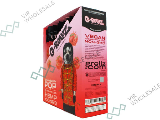G - ROLLZ Pre - Rolled Hemp Cones - 12 Packs Per Box - 2 Cones Per Pack - Strawberry Pop - VIR Wholesale