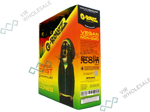 G - ROLLZ Pre - Rolled Hemp Cones - 12 Packs Per Box - 2 Cones Per Pack - Tropical Twist - VIR Wholesale