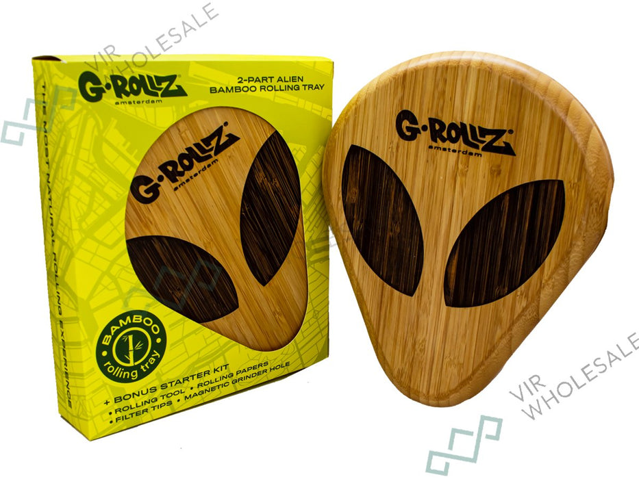 G - Rollz Storage - G - Rollz Alien bamboo tray 19x23cm - VIR Wholesale