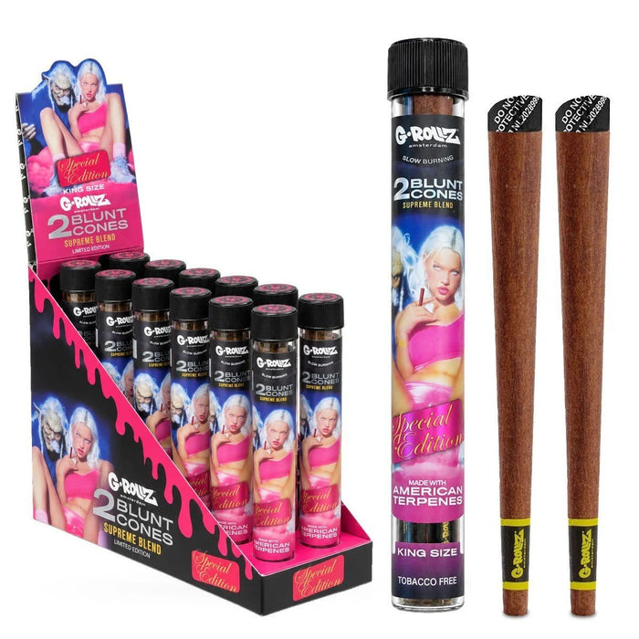 G-Rollz Supreme Blend Special Edition Herbal Blunt Cones – 12 Tubes Per Pack – 2 Cones Per Tube - VIR Wholesale