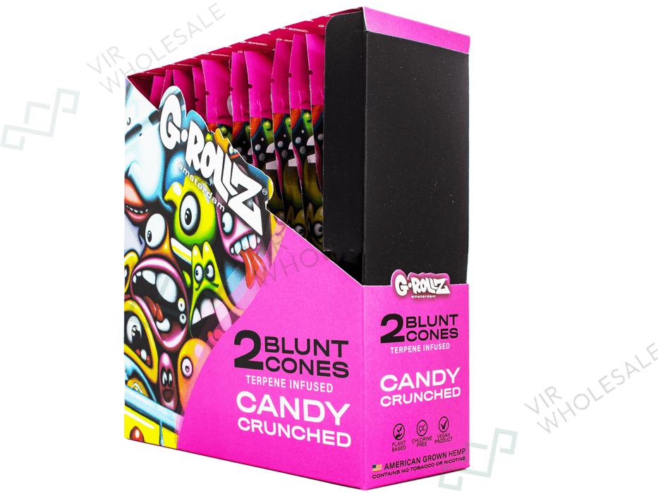 G - ROLLZ - Terpene Blunt Cones - 12 Packs Per Box - 2 Cones Per Pack - Candy Crunched (In Mylar Bag) - VIR Wholesale