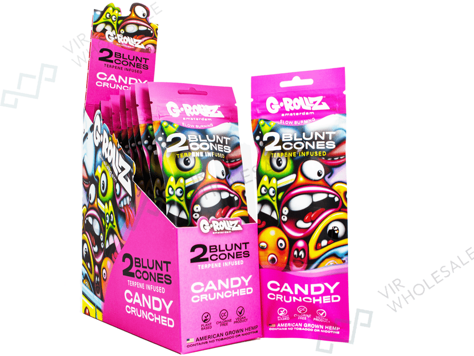 G - ROLLZ - Terpene Blunt Cones - 12 Packs Per Box - 2 Cones Per Pack - Candy Crunched (In Mylar Bag) - VIR Wholesale