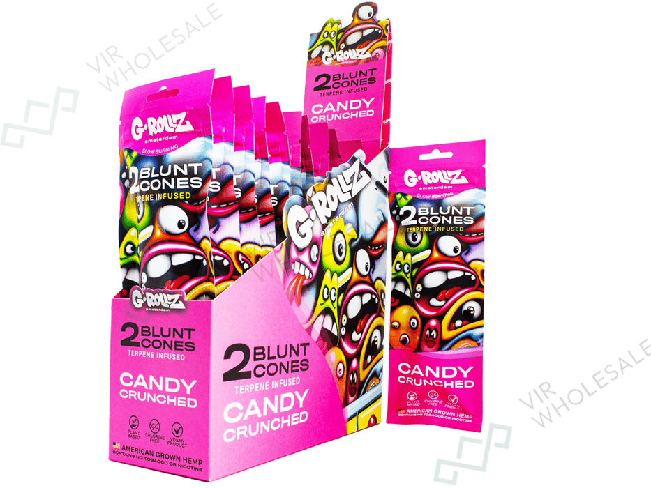 G - ROLLZ - Terpene Blunt Cones - 12 Packs Per Box - 2 Cones Per Pack - Candy Crunched (In Mylar Bag) - VIR Wholesale