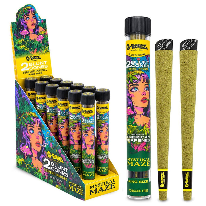 G-ROLLZ- Terpene Blunt Cones - 12 Per Box - 2 Per Pack - Mystikal Maze - VIR Wholesale