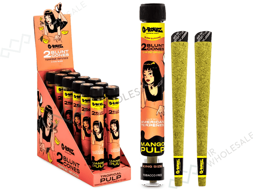 G - ROLLZ | Terpene Infused Cones ‘Mango Pulp’ - 2x Pre - rolled Cones (12 Pack Display, 24 Cones) - VIR Wholesale