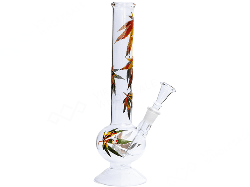 Glass Bong - Autumn Leaves 13” Beaker - VIR Wholesale