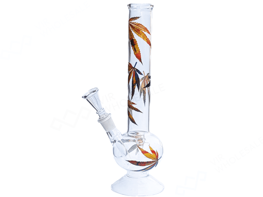 Glass Bong - Autumn Leaves 13” Beaker - VIR Wholesale