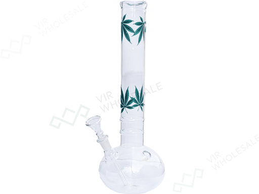 Glass Bong - Classic Leaf 13” Straight - VIR Wholesale